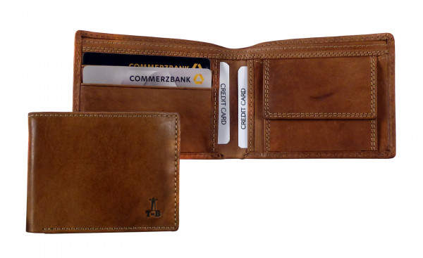 Slim-Card Wallet / Börse "CHEROKEE" 25-natural brown / naturbraun